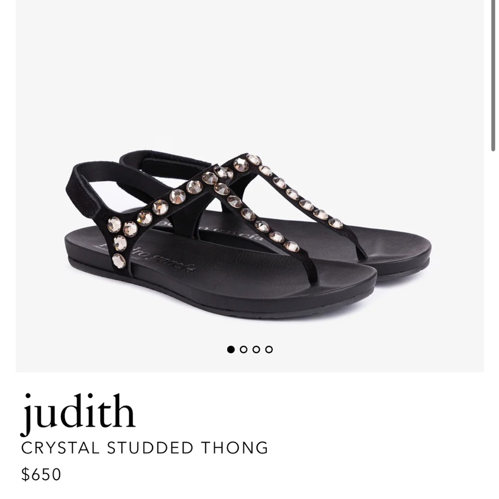 PEDRO GARCIA Judith Black Thong Studded Sandals |41 10.5